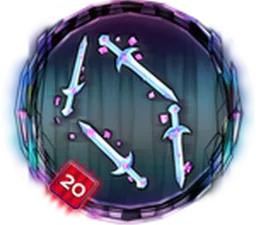 Quad Sword Aura badge icon — The Hunt: Roblox 20 secret reward for 2012